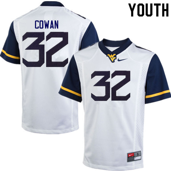 Youth #32 VanDarius Cowan West Virginia Mountaineers College Football Jerseys Sale-White - Click Image to Close